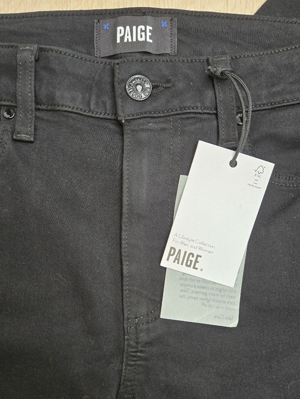 PAIGE Hoxton Black Overdye Raw Hem Distressed Ankle Skinny Jeans NWT Size 29